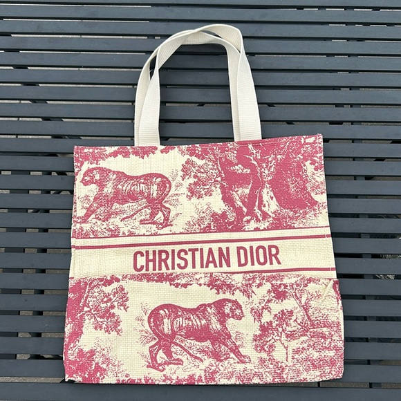 CHRISTIAN DIOR Straw Dioriviera Red VIP Tote - Picture 5 of 13